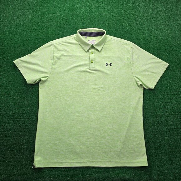 Under Armour Polo Shirt Men XL Green Short Sleeve Golf Performance Casual Preppy - Picture 1 of 8